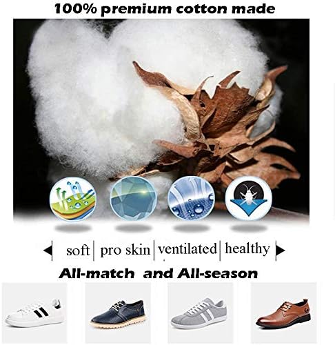 Men's 100% Cotton Crew Socks Black and White Pack of 5 for All-season
