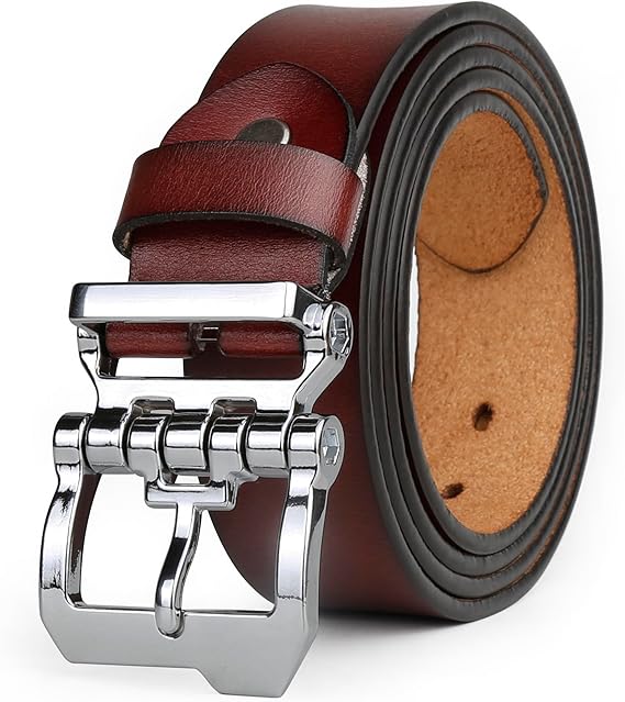Mens Belt Big and Tall 30"-65",Genuine Leather Belts for Men,Casual Work Dress Jeans Belt,Black Brown Width
