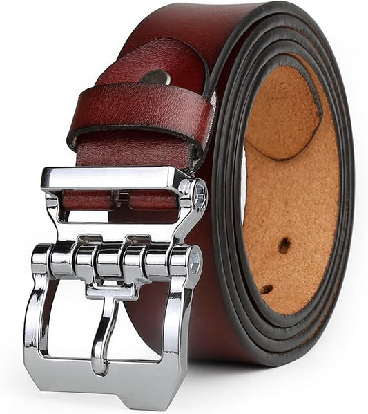 Mens Belt Big and Tall 30"-65",Genuine Leather Belts for Men,Casual Work Dress Jeans Belt,Black Brown Width