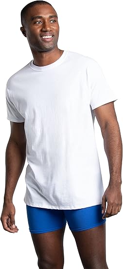 Men's Crew Tee Undershirts, Moisture Wicking & Tag Free, Also Available in Big & Tall
