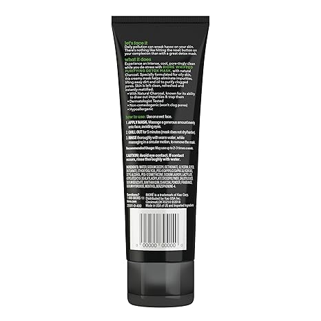 Charcoal Whipped Purifying Detox Mask, with Natural Charcoal, Deep Pore Cleansing, 4 Ounce, Dermatologist Tested, Non-Comedogenic, Oil Free