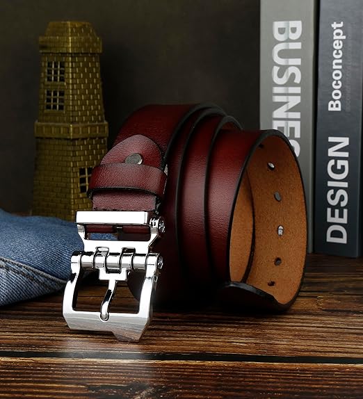 Mens Belt Big and Tall 30"-65",Genuine Leather Belts for Men,Casual Work Dress Jeans Belt,Black Brown Width